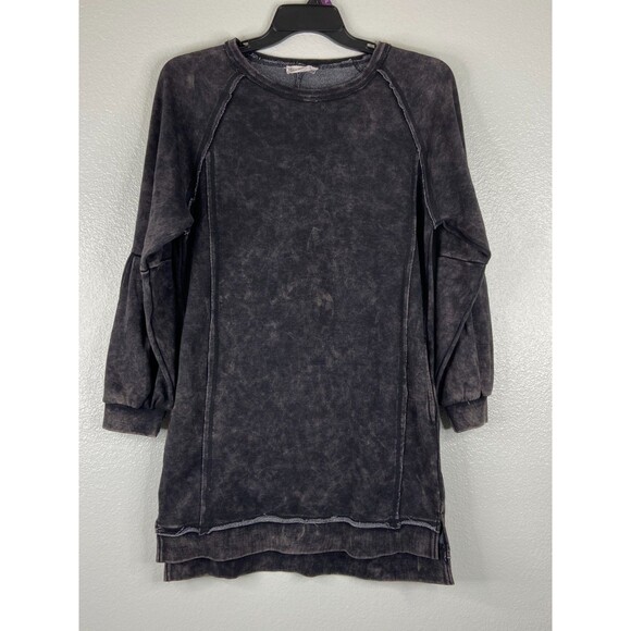 New In Collection Women Small Sweatshirt Dress Black Long Sleeve Heavyweight NWT - Picture 1 of 8